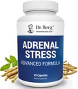 Dr. Berg’s Adrenal Stress Advanced Formula - Adrenal Support supplements for Stress, Mood and Energy Support - Adrenal supplements - Cortisol Manager with Ashwagandha - 90 Capsules