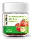 Nature's Key Ashwagandha Gummies, 3000mg High Potency Ashwagandha Root Extract with Vitamin D2, Stress, Calm Mood & Cognition, for Men & Women, Strawberry Flavor (60 Count (Pack of 1)