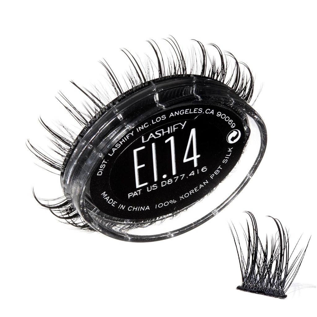 Lashify Extreme Ice 14mm Gossamer Diy Eyelash Extensions Refill, The First Ever Dual- Fibered Lash yang Features keduanya Thin and Thick Fibers, Black, Easy False Lashes