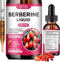 Berberine Supplement Liquid Drops - Berberine HCL 1500mg with Ceylon Cinnamon, Bitter Melon, Gymnema Sylvestre for Immune, Digestion System & Heart Health, Natural Strawberry Flavor, 2 Fl Oz