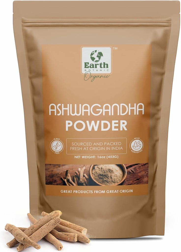 Ashwagandha Root Toz 453g (16 oz) - GMO & Gluten Pulsuz - Hindistandan Qania Somnifera Sourced (Böyük 1)