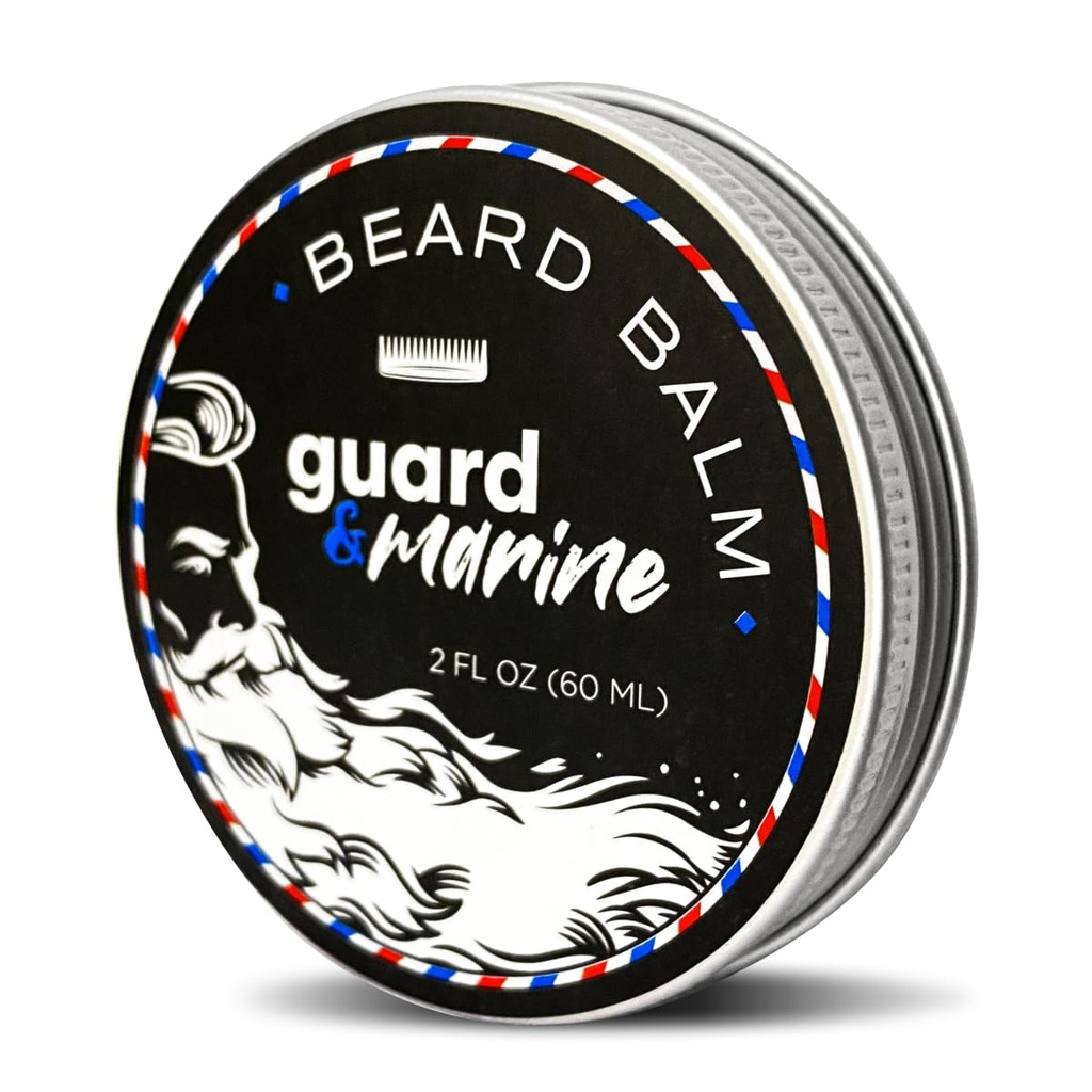 GuARDMARINE Beard Growth Balm - 2 oz. Formula Natural Formula With Biotin for Beard &amp; Hydration and Styling, leave-in Beard Conditioner " Unscented Moisturizer for Men