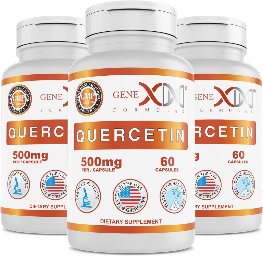 Genex Formule Quercetin 500 mg (60 kapsul) Ne- GMO, Gluten-free (3 pakiranja)