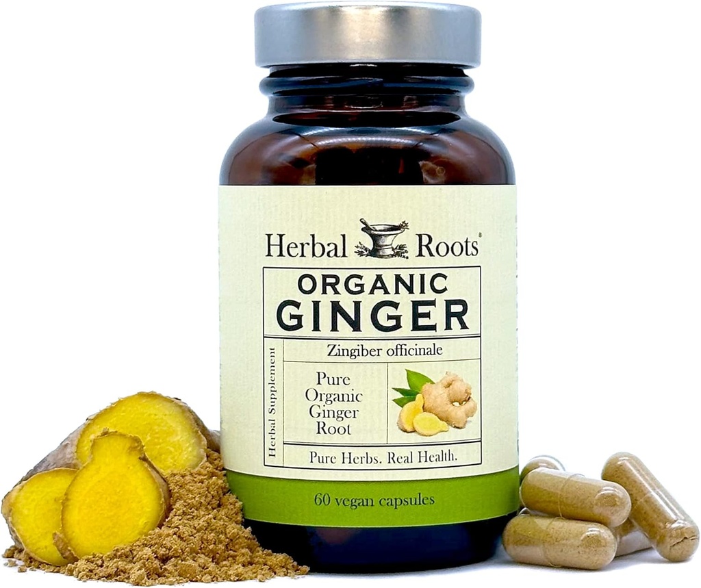 Herbal Roots Ginger Supplement □ Cápsulas Ginger Root Orgânicas