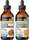 BIO KRATER Chaga Sēņu Tincture 4 Fl. Oz. & Cordyceps Sēņu Tincture 4 Fl. Oz.