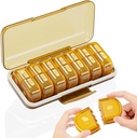 Weekly Pill Organizer 2 Times a Day, Large 7 Day Am Pm Pill Box - Acedada Twice Daily Pill Case with Detachable Day night Design, Medicine Container Holder for Vitamin, Fish Oils, supplements, Amber