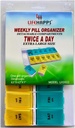 Extra Large Daily Pil Box -Weekly Pill Organizer dengan 7 Hari AM / PM Dua kali Kasus Penyimpanan Hari dengan Kompartemen Perjalanan Terpisah untuk Vitamin, Suplemen dan Obat-obatan oleh Lifehapps
