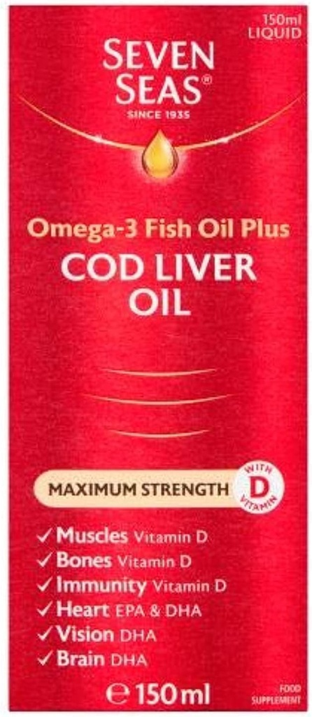 Siete mares Pure Cod Liver Oil Extra High Strength 150ml