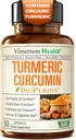 Turmeric Curcumin Supplement - 1200 mg Turmeric + Tumeric Extract (95% Curcuminoids) laguntza eta digestio-osasunerako - Turmeric Supplement - Pure Curcumin with Black Pepper - 60 kapsulak