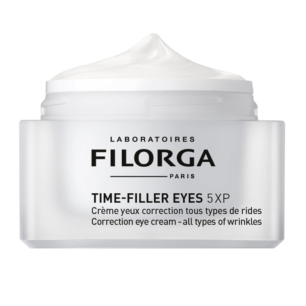 Filorga Time-Filler Eyes Daily Anti Aging and Wrinkle Reducing Eye Cream Hyaluronic Acid-ekin Wrinkles eta Dark Circles minimizatzeko, Lift Eyelids eta Enhance Lashes