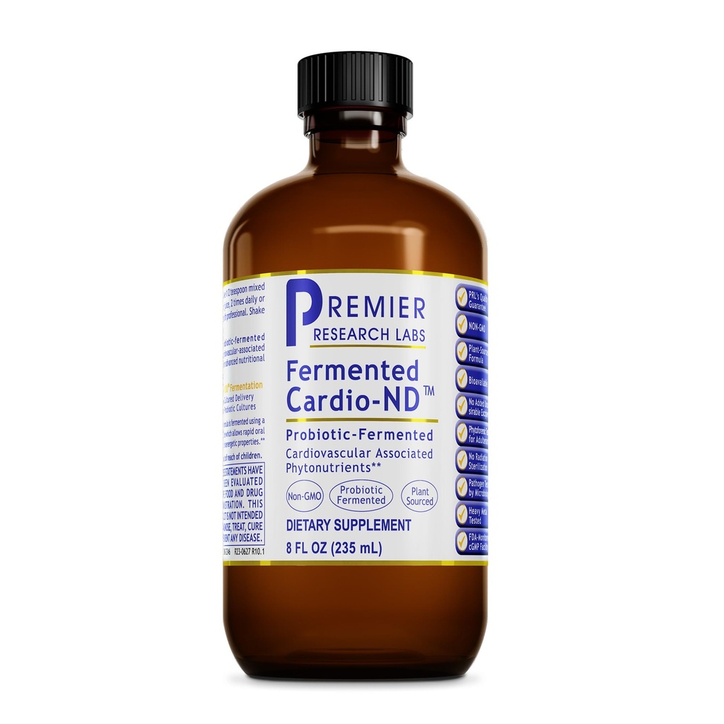 Premier Research Labs Fermented Cardio-ND - Cardio Heart Health, Cardio Support Liquid Fermented in Probiotics for Women, Men, Adults, Supports Heart Health with Hawthorne Berry - 8 fl oz Bottle