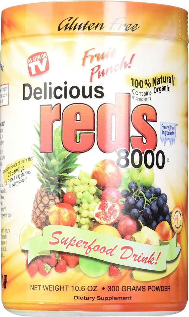 Delicious Reds 8000 Supplementen, Fruit Punch, 10.6 Ounce