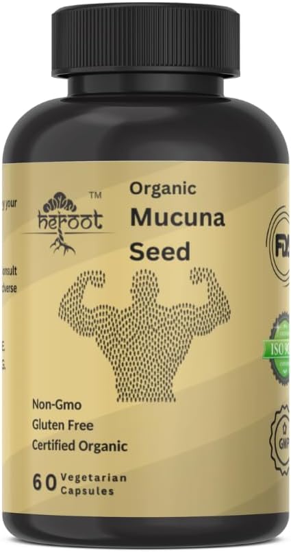 Mucuna Pruriens Herbal Dietary Supplement – 팩 2 (60 캡슐 각각) | 식물 기반 캡슐 | 보존제 또는 인공 필러 없음 | 서빙 크기 : 2