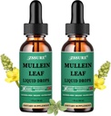 (2 Pack) Mullein Drops for Lungs - Mullein Leaf Extract - Made in UK - Tincture Support Respirační zdraví, Lung Detox, Bronchial Cleanse-Liquid Drops 5X Silnější než Mullein čaj, pilulky