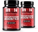 Iron Brothers Men’s Testosterone Support Supplement – Tribulus, Tongkat Ali, Ashwagandha & DIM – Daily Performance & Vitality Formula – with Fenugreek & Zinc – 60 Day Cycle – 180 Capsules