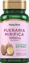 Piping Rock Pueraria Mirifica Capsules | 1000mg | 120 pílulas | Herb Extracto | Gluten Free, Non-GMO