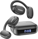 TOZO OpenEgo OpenEgo Atviras Ausų Earbudai Bluetooth ausinės, 80Hrs Playtime Bevielis Earbuds su Aarcks kabliukai, Skaitmeninis ekranas, 32 EQ režimai, Išvalyti skambutis, Patogus nešioti, Sweat- Įrodymas- Įrodymas veikia Workout Black