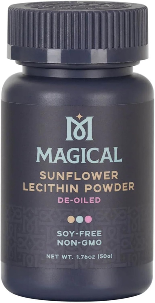 MAGICAL BUTTER Sonnenblume Lecithin Powder – Sojafrei, Non-GMO, Vegan & Kosher Butter & Ölstabilisator für Backen & Kochen, 1.76 Unze