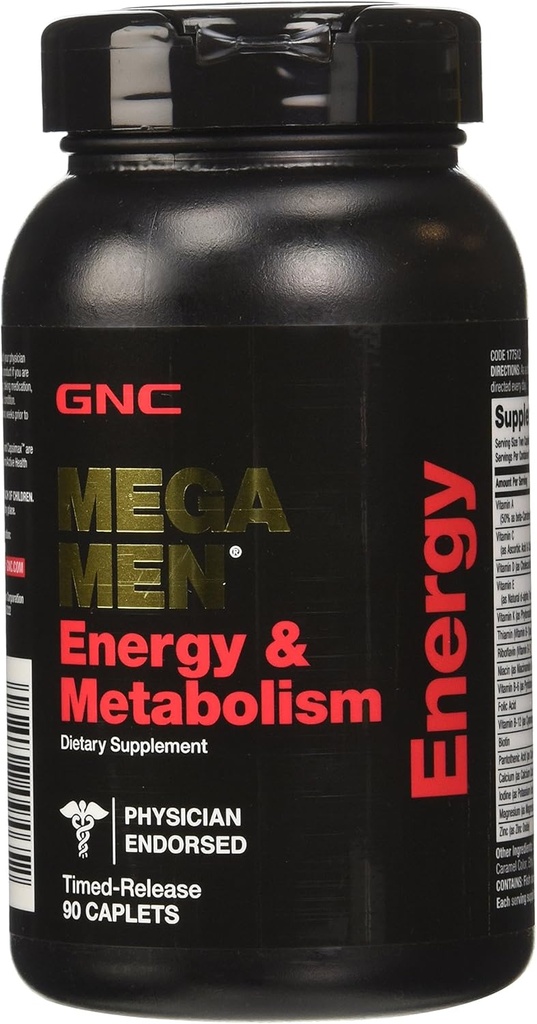 GNC Mega Erkekler Enerji ve Metabolism Supplement, 90 Kont