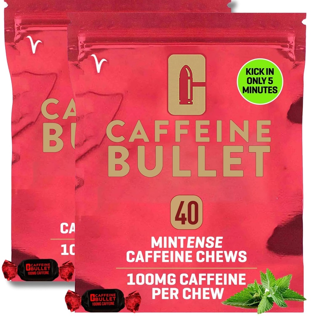Cafeine Bullet Mint Energy Chews *80 – Federal Boost Than Gels, Tablets and Gum. 100 mg – Sport Science for Running, Cycling, Gaming & Pre Workout Endurance Kick. (英语).