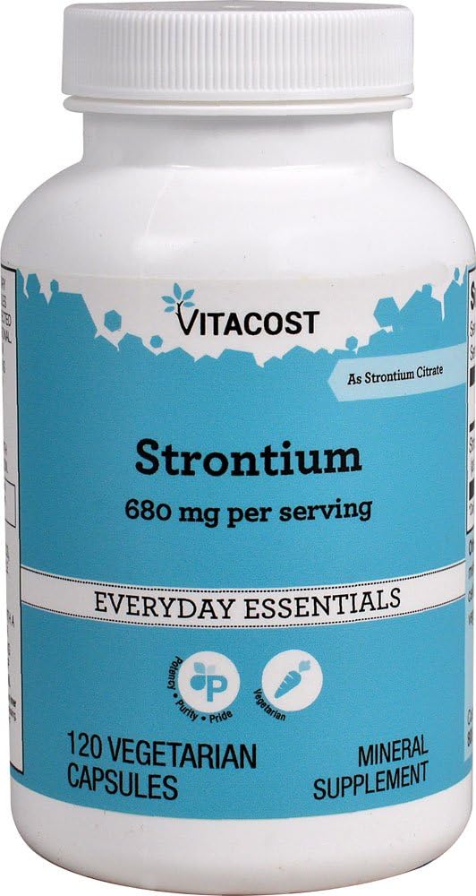 NSI Strontium - 680 mg на Сервиз - 120 Вегетариански капсули