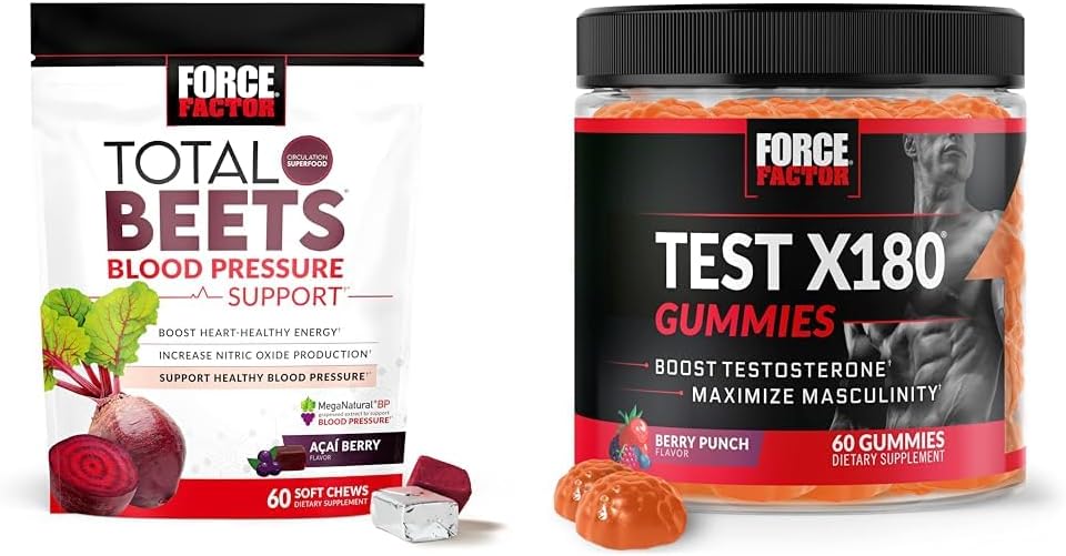 Yüksək Faktoru Total Beets Qadın dəstək 60 Chews + Test X180 Gummies Testosteron Booster Kişilər üçün 60 Gummies