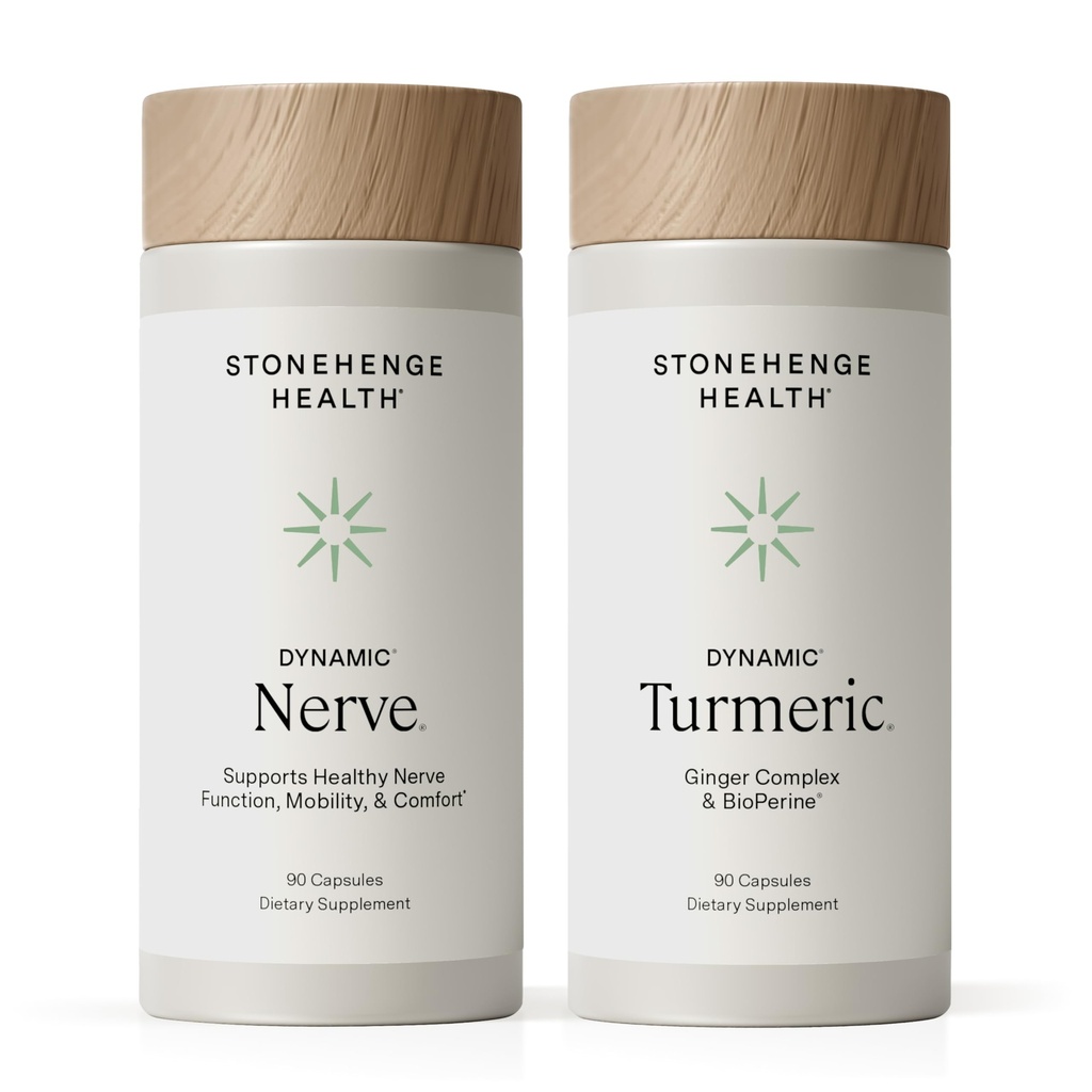 Stonehenge Health Dynamic Nerve + Dynamic Turmeric Bundle Supplements to Support Comfort, Tingling, Numbness, Burning