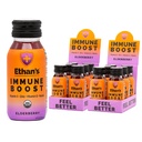 Ethanův organický imunitní boost střílí, Elderberry Flavor. Cítíš se líp. Podpora imunity, Made with Real Fruit, Vitamin C, Vitamin D, Reishi, Zinek, bez přidaného cukru (12 balení 2oz střel)