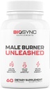 BioSync - Male Burner UNLASHED Fat Burnder for Men Loss Pils Pills Appette removent, Carb Blocker, Energia Booster 6 Ultra Dosted Powers Stful Ingredients jecte 3rd Test - 60 Capules
