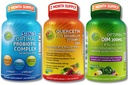 Vegan Hormonal, Immune & Gut Health Support Bundle – Quercetin 500mg with Bromelain, Zinc & Vitamin C + DIM 200mg with BioPerine® + 3-in-1 Probiotic 50 Billion CFU with Digestive Enzymes & Prebiotics