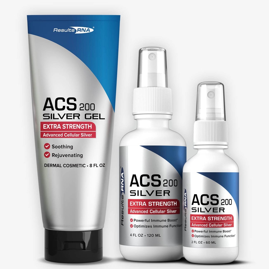 Results RNA ACS 200 Colloidal Silver 2-4 Ounce ) Gel Extra Strength ) Advanced Cellular Silver Topical Gel for Sunburn, Wounds, Rashes, Skin Irritations (8 Ounce)
