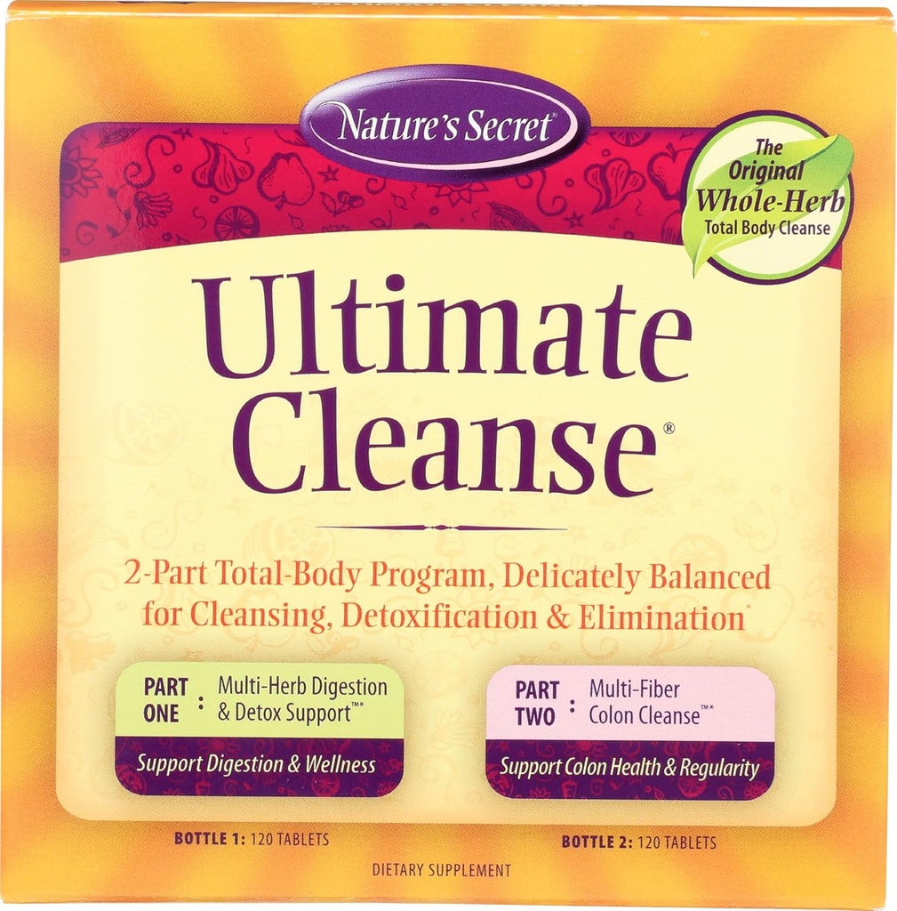 Ultimate Cleanse by Nature 's Secret Amend124; Oczyszczanie, Detoksykacja i Eliminacja, Dwa 120 butelek tabletki