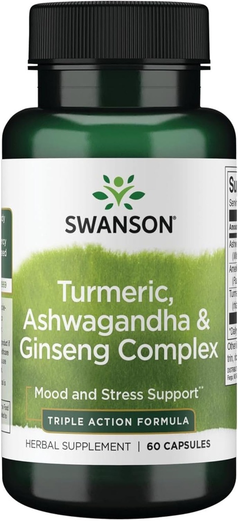 Swanson Full Spectrum Turmeric Ashwagandha & Ginseng Complex 60 kapsulas
