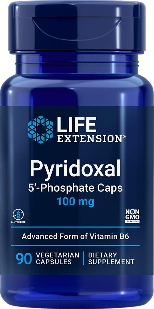 Life Extension Pyridoxal 5-Phosphate Caps 100 מ"ג P5P, 90 Veg כמוסות - ויטמין מתקדם B6 תוסף