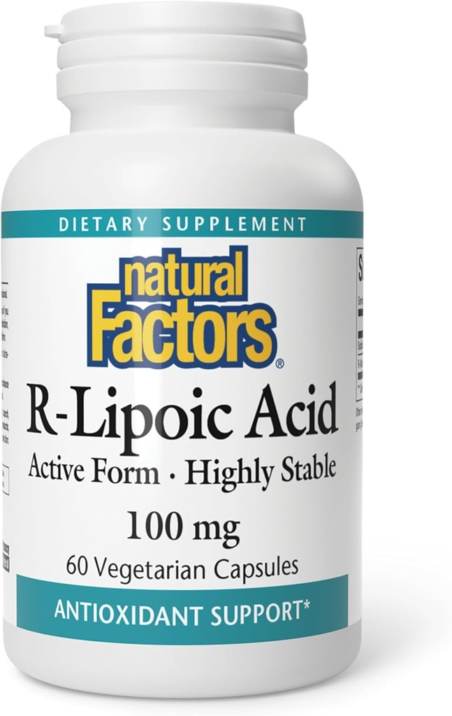 Factori naturali, acid R-Lipoic, suport antioxidant, 60 capsule