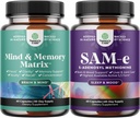 Bundle of Advanced Brain Appendix for Memory & Focus - Vitamíny pro dospělé všech věků a Sam- E 200mg Mood Support Supplement - S-Adenosyl Methionin pro přírodní relaxační Mood Boost Brain Support
