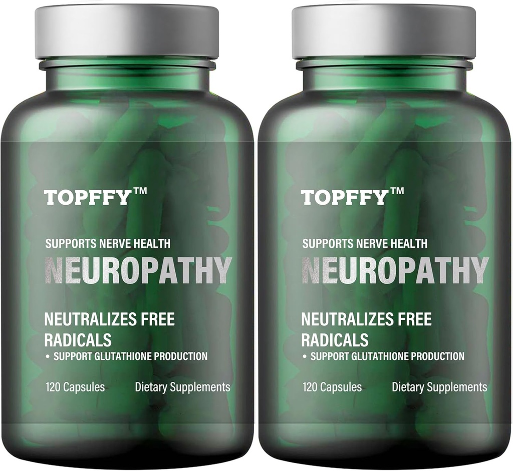 Neuropathy Nutritional Blend för Nerve Discomfort Relief, med 600mg Alpha Lipoic Acid - Benfotiamine, Maximal Strength Natural Nerve Vitamins, Lämplig för fötter, händer, fingrar, ben tå