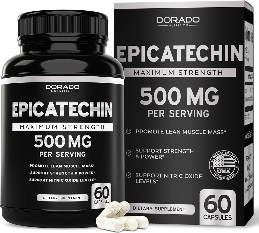 Extract de epicatechin 500 mg Per Serving (60 capsule) Inhibitori de miostatină, Miostatin Blocker pentru Lean Muscle, Nitroxis, Stamina & E