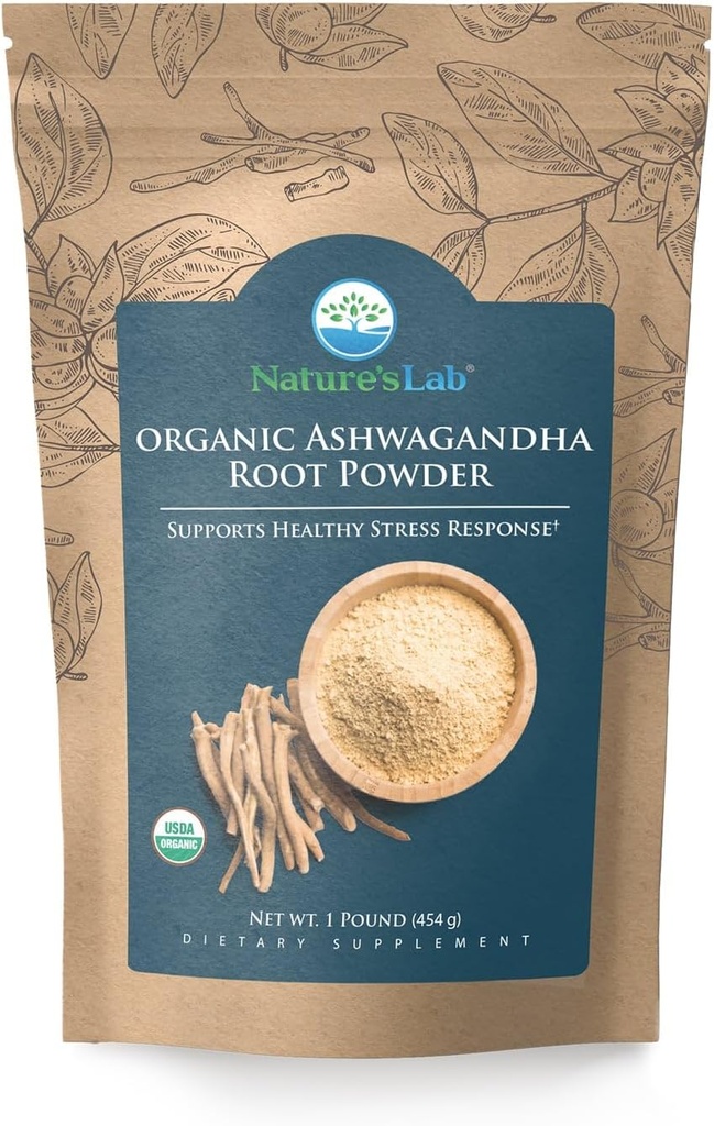 Luonnon Lab Organic Ashwagandha juurijauhe - 1lb Bag (227 tarjoilua)