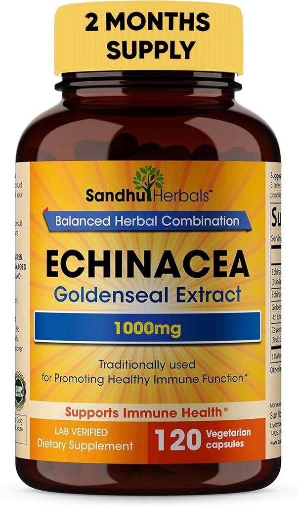 SANDHUHERBALS Sandhu Herbals Echinacea Goldenseal 1000 Mg 120 Capsule
