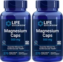 Livsforlengelse Magnesium Caps 500 mg, 270 kapsler (pakke med 2) - Vegansk, ikke-GMO, Mag Complex Supplement w/Oxid, Citrat, Succinate