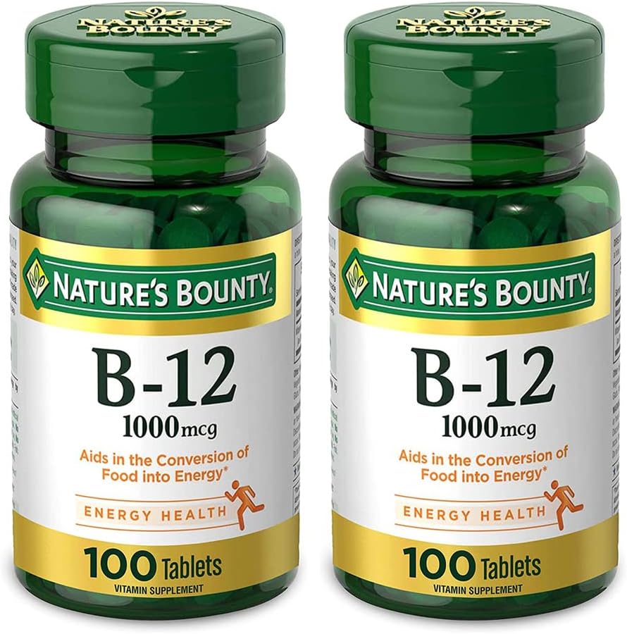 Přírodní vitamín B12, 1000mcg, 100 tablet (balení po 2 tabletách)