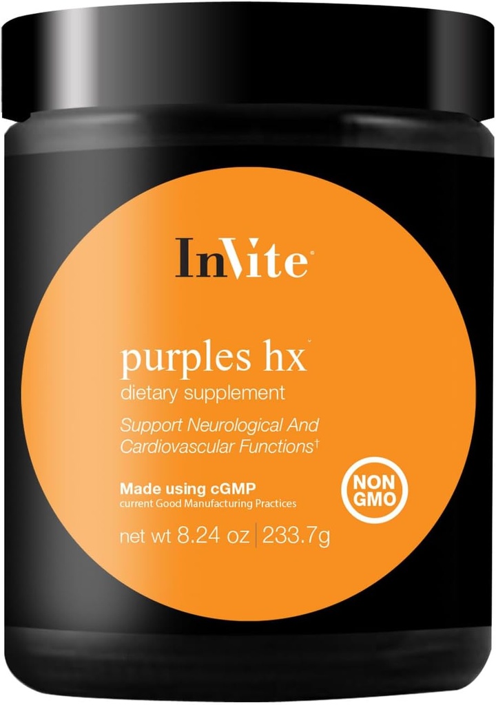 Invite Health Purples Hx - Fruit and Vegetable supplement, Superfood Powder - Formulated with Powerful Extracts from a Mix of Berries, Purple Carrots, and Beet Roots Plus Probiotics - 30 (2-Pack)