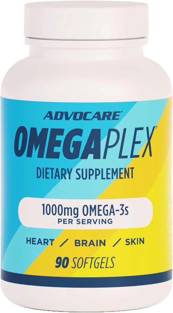 AdvoCare Omegaplex 규정식 보충교재 - DHA & EPA를 가진 Omega 3 보충교재 - Immune, Metabolism & 심장 건강*를 지원하는 필수 지방산 - 원조 건강한 피부, 못 & 머리 - 90 Softgels
