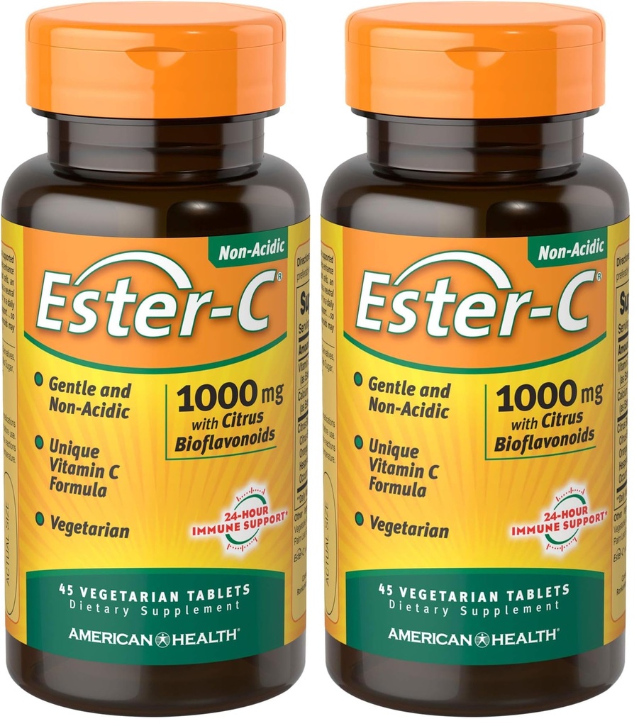 American Health Ester-C with Citrus Bioflavonoids, Tablet, 45 Count (Pack of 2)