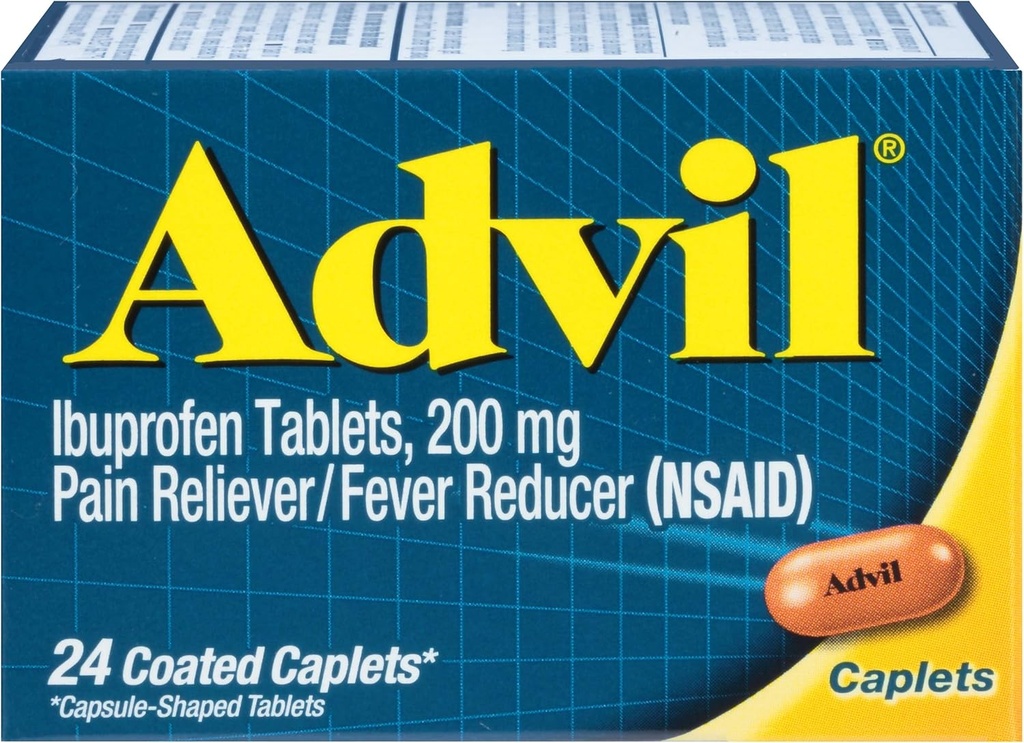 Advil päällystetty Caplets kipu reliever ja kuume reduktori Ibuprofeeni 200 mg, 24