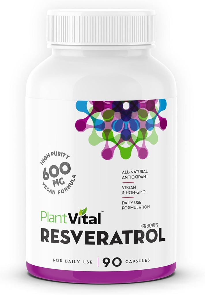 Planval Reseveratrol 600mg - 90 เวก้า รีสเวโทรล แคปซูล - ทรานส์รีเวราโทรลแบบขาวสะอาด - antoxidant - Not-GMO, Gluten-free.