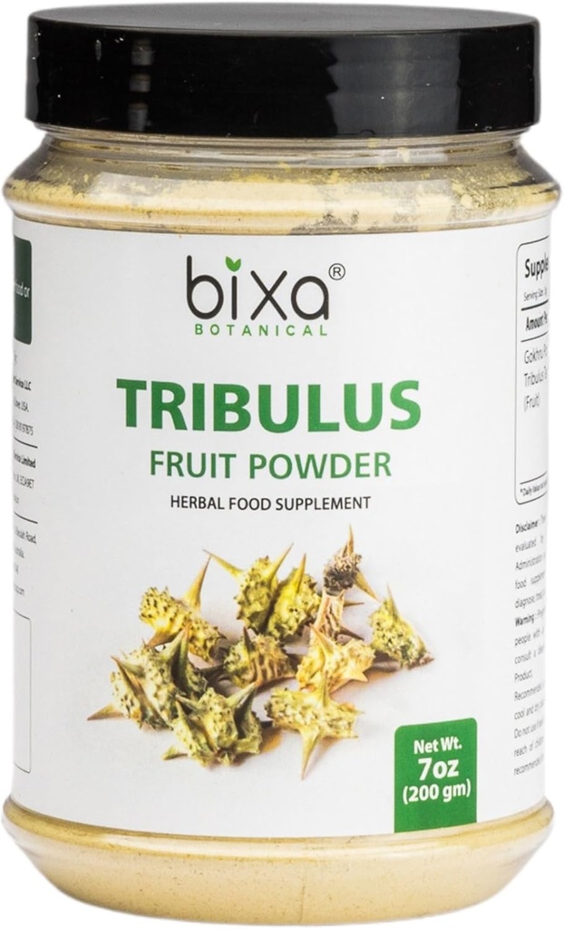 bixa BOTANICAL Tribulus Terrestris Powder (Gokshura/Gokhru) - 200g/ 7 Oz | Kräuterergänzung | Glutenfrei, Non-GMO, Steam Behandelt, Vegan, 100% rein.