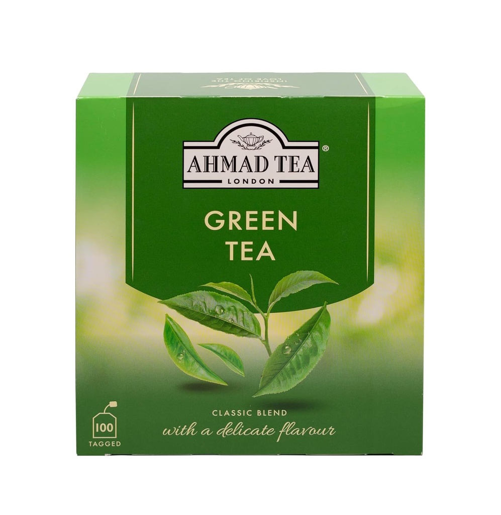 Ahmad Tea Green Tea, Green Tea Teabags 100ct - без кофеина и сахара