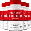 Genesis Blood Clean Capsules - Advanced Formula Suplemen Maximum - Natural Blood Vessel Cleaner, GenesisBlood Clean Pills, GenesisBloodClean Passtillas Review (5 Packlas)